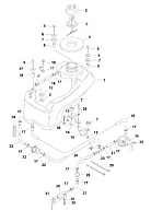 Встроенный топливный бак 4-Х ТАКТНОГО ПЛМ MERCURY 6 Серийный номер от 0R000001 до 0R067089