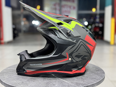 Шлем кроссовый HETOSHI XD1-51 цв. Черно-серо-красно-желтый матовый р. XL 