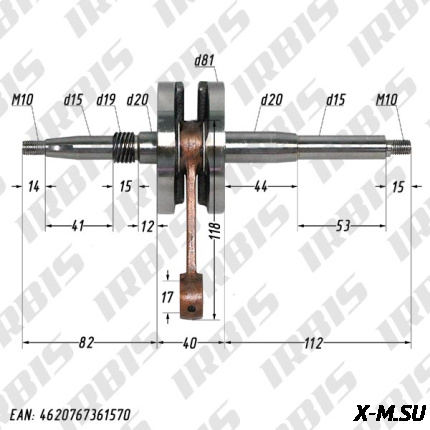 Вал коленчатый в сборе 2Т AF48(JF06,HF05); LEAD90, LEAD100